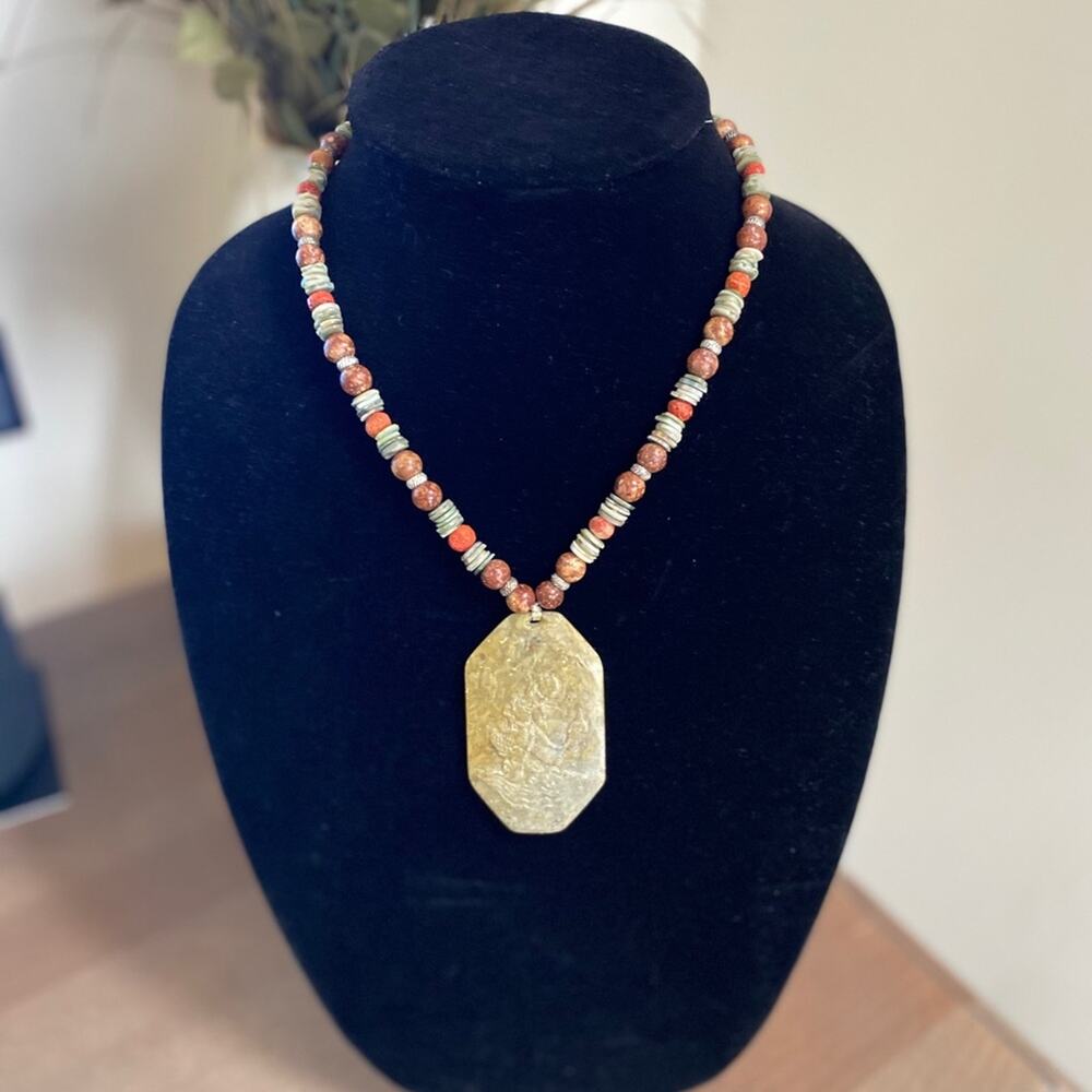 Les Bernard Signed Asian Beaded Necklace